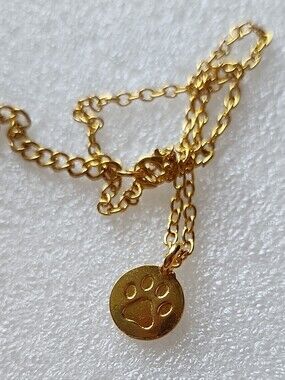 Hand Crafted Gold Paw Charm Bracelet / Anklet
